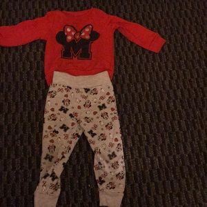 Minnie Mouse 2pc shirt with matching pants